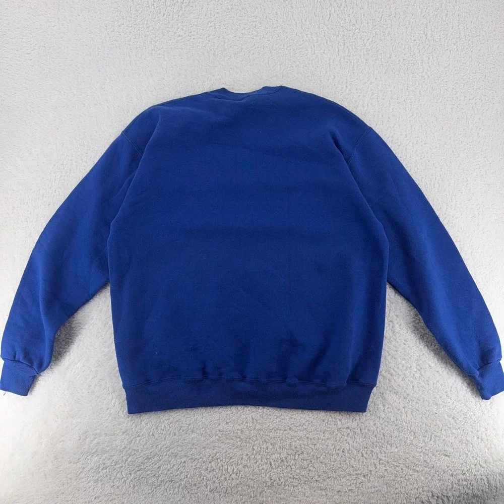 vintage 90s BLANK BLUE RUSSELL ATHLETIC CREWNECK SWEATSHIRT LARGE/XL made in usa